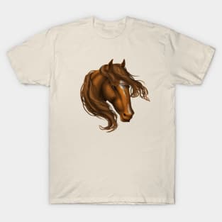 Horse Head - Chestnut Star Snip T-Shirt